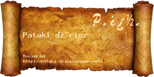 Pataki Írisz névjegykártya